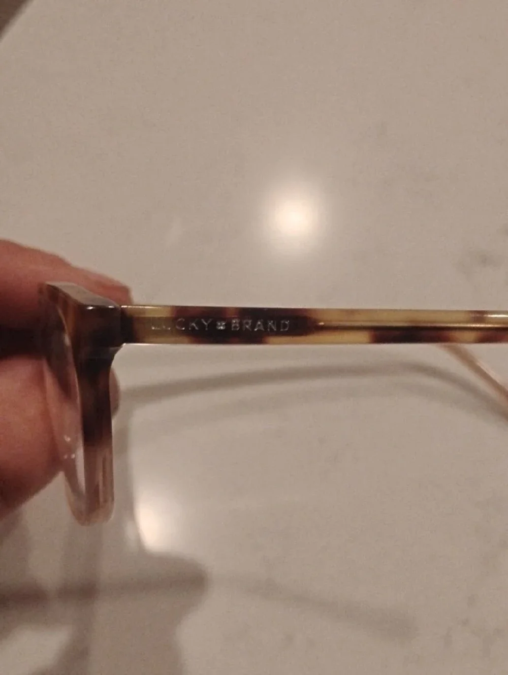 Lucky Brand Tortoiseshell Square Frame Glasses - Peach And Brown